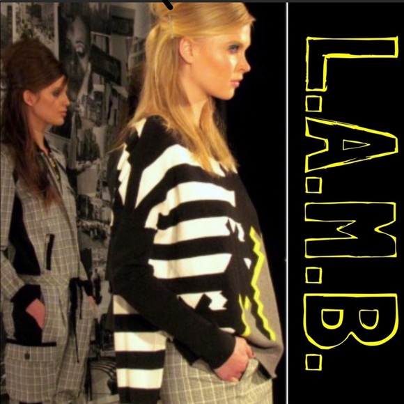 L.A.M.B. Space Invader Color Block Sweater Sz XL - Picture 3 of 5